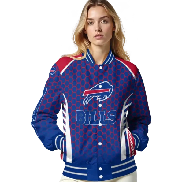 customized buffalo bills hexagon grid blue varsity jacket latest model.webp