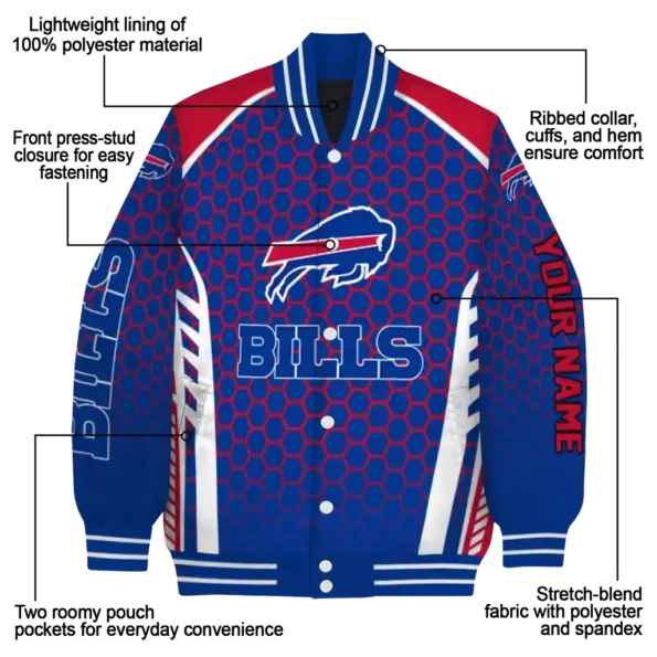 customized buffalo bills hexagon grid blue varsity jacket new arrival.webp
