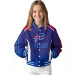 customized buffalo bills hexagon grid blue varsity jacket best selling.webp