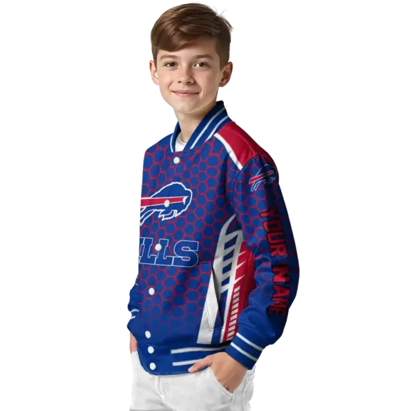 customized buffalo bills hexagon grid blue varsity jacket trendy.webp
