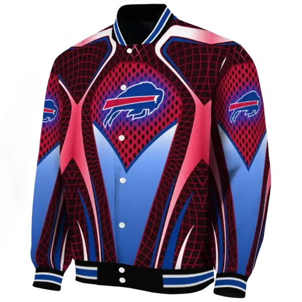 customized buffalo bills mesh chest red crocs black varsity jacket best selling.webp