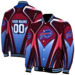 customized buffalo bills mesh chest red crocs black varsity jacket best selling.webp