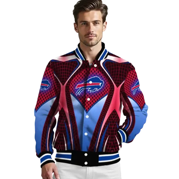 customized buffalo bills mesh chest red crocs black varsity jacket high quality.webp