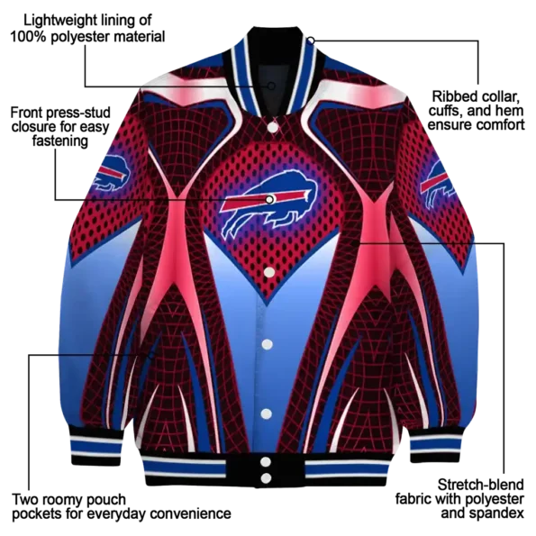 customized buffalo bills mesh chest red crocs black varsity jacket new arrival.webp