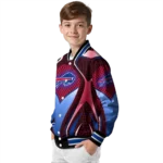 customized buffalo bills mesh chest red crocs black varsity jacket best selling.webp