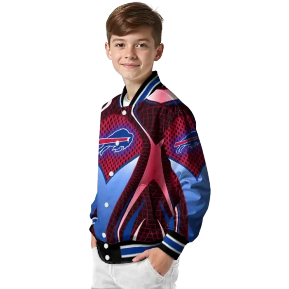 customized buffalo bills mesh chest red crocs black varsity jacket trendy.webp