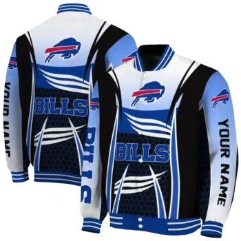 customized buffalo bills mesh effect blue black varsity jacket fashion forward.webp