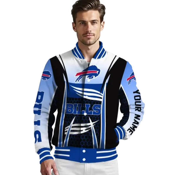 customized buffalo bills mesh effect blue black varsity jacket high quality.webp