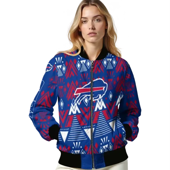 customized buffalo bills pyramid shapes blue bomber jacket latest model