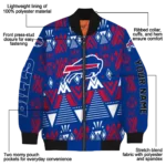 customized buffalo bills pyramid shapes blue bomber jacket best selling