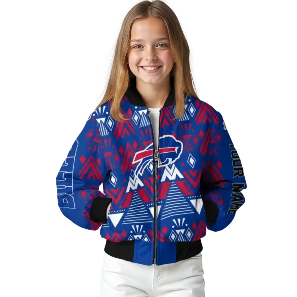 customized buffalo bills pyramid shapes blue bomber jacket top rated