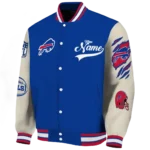 customized buffalo bills razorback outline blue nude varsity jacket best selling.webp