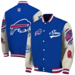 customized buffalo bills razorback outline blue nude varsity jacket best selling.webp