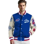 customized buffalo bills razorback outline blue nude varsity jacket best selling.webp