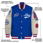 customized buffalo bills razorback outline blue nude varsity jacket best selling.webp