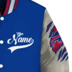 customized buffalo bills razorback outline blue nude varsity jacket best selling.webp