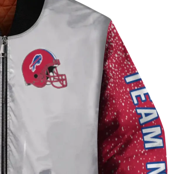 customized buffalo bills speckled arms blue gray bomber jacket premium grade