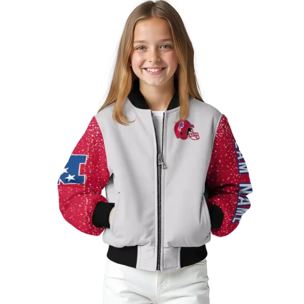 customized buffalo bills speckled arms blue gray bomber jacket top rated