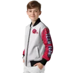 customized buffalo bills speckled arms blue gray bomber jacket best selling