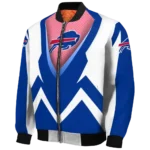 customized buffalo bills v stripes blue white bomber jacket best selling