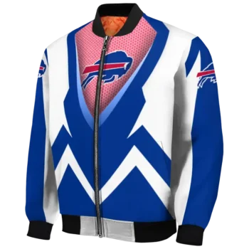 customized buffalo bills v stripes blue white bomber jacket best selling
