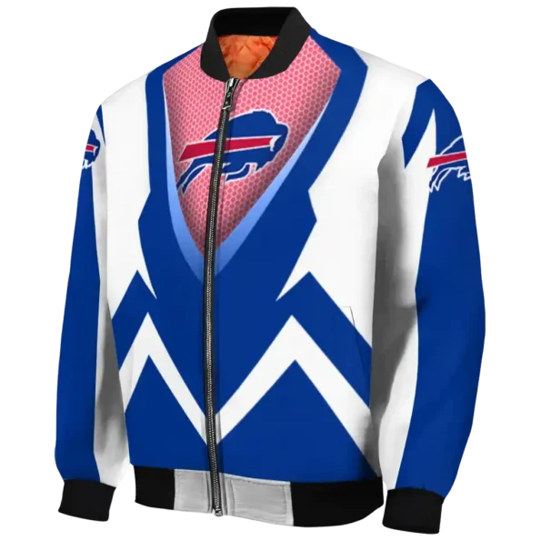 customized buffalo bills v stripes blue white bomber jacket best selling