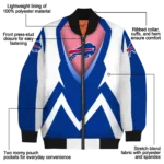 customized buffalo bills v stripes blue white bomber jacket best selling