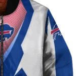 customized buffalo bills v stripes blue white bomber jacket best selling