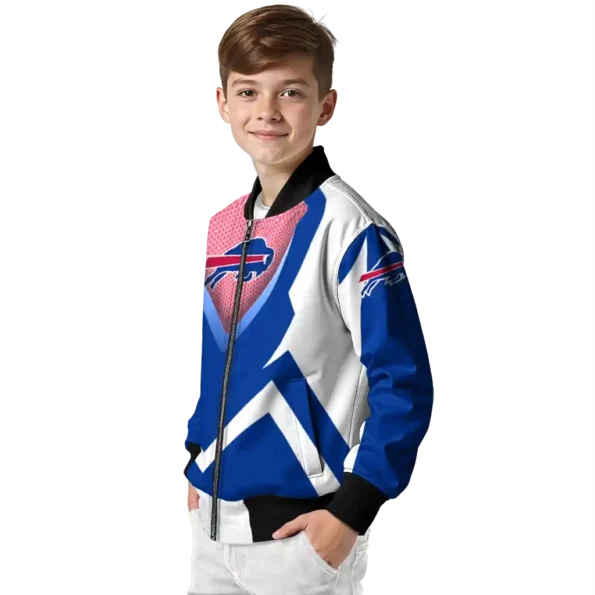 customized buffalo bills v stripes blue white bomber jacket trendy