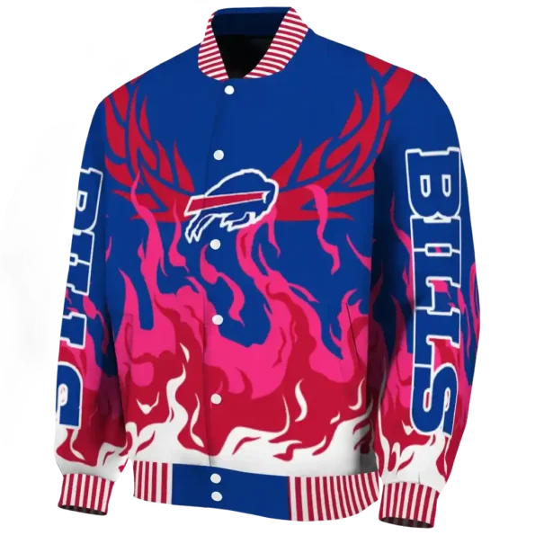 customized buffalo bills winged blaze blue white varsity jacket best selling.webp