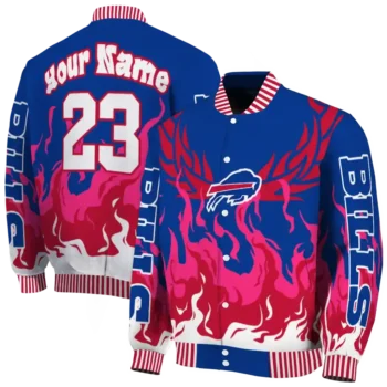 customized buffalo bills winged blaze blue white varsity jacket fashion forward.webp