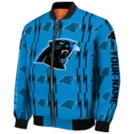 customized carolina panthers bolt stripe blue bomber jacket best selling