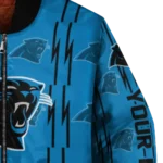customized carolina panthers bolt stripe blue bomber jacket best selling