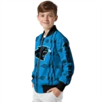 customized carolina panthers bolt stripe blue bomber jacket best selling