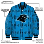 customized carolina panthers bolt stripe blue varsity jacket best selling.webp