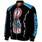 customized carolina panthers claw blood blue black bomber jacket best selling