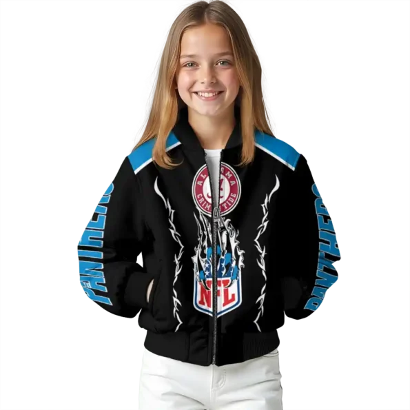 customized carolina panthers claw blood blue black bomber jacket top rated