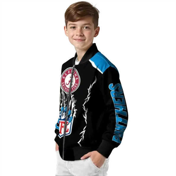 customized carolina panthers claw blood blue black bomber jacket trendy