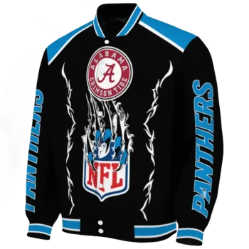 customized carolina panthers claw blood blue black varsity jacket best selling.webp