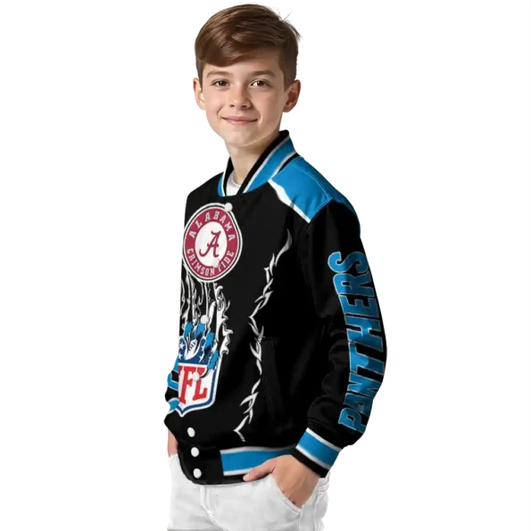customized carolina panthers claw blood blue black varsity jacket trendy.webp