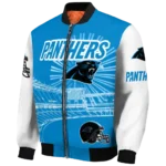 customized carolina panthers ferris arena blue white bomber jacket best selling