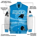 customized carolina panthers ferris arena blue white varsity jacket best selling.webp