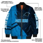customized carolina panthers hexagon mesh blue black bomber jacket best selling