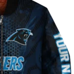 customized carolina panthers hexagon mesh blue black bomber jacket best selling