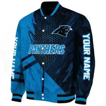 customized carolina panthers hexagon mesh blue black varsity jacket best selling.webp