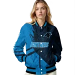 customized carolina panthers hexagon mesh blue black varsity jacket best selling.webp