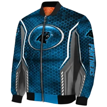 customized carolina panthers power plate blue bomber jacket best selling