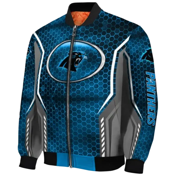 customized carolina panthers power plate blue bomber jacket best selling