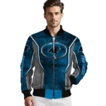 customized carolina panthers power plate blue bomber jacket best selling