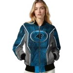 customized carolina panthers power plate blue bomber jacket best selling